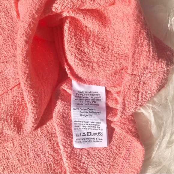 Madewell Ruffle-Sleeve Tank Top coral size Large - Picture 7 of 7